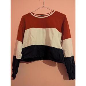 Forever 21 Red, black and white color block crop top